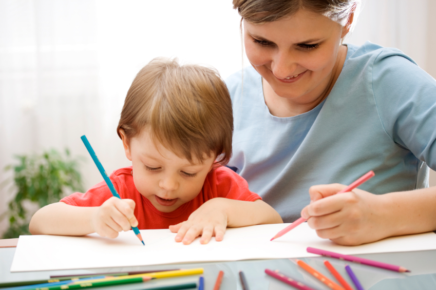 Mother and child drawing together - JTA Wellness; San Antonio Dietitians