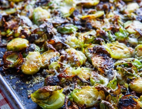 Roasted Brussels Sprouts w/ Bacon & Pecans
