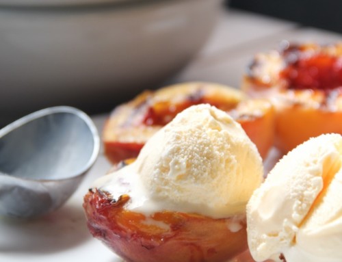 Grilled Peaches with Vanilla Ice Cream