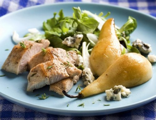 Pear, Arugula and Feta Salad w/ Turkey